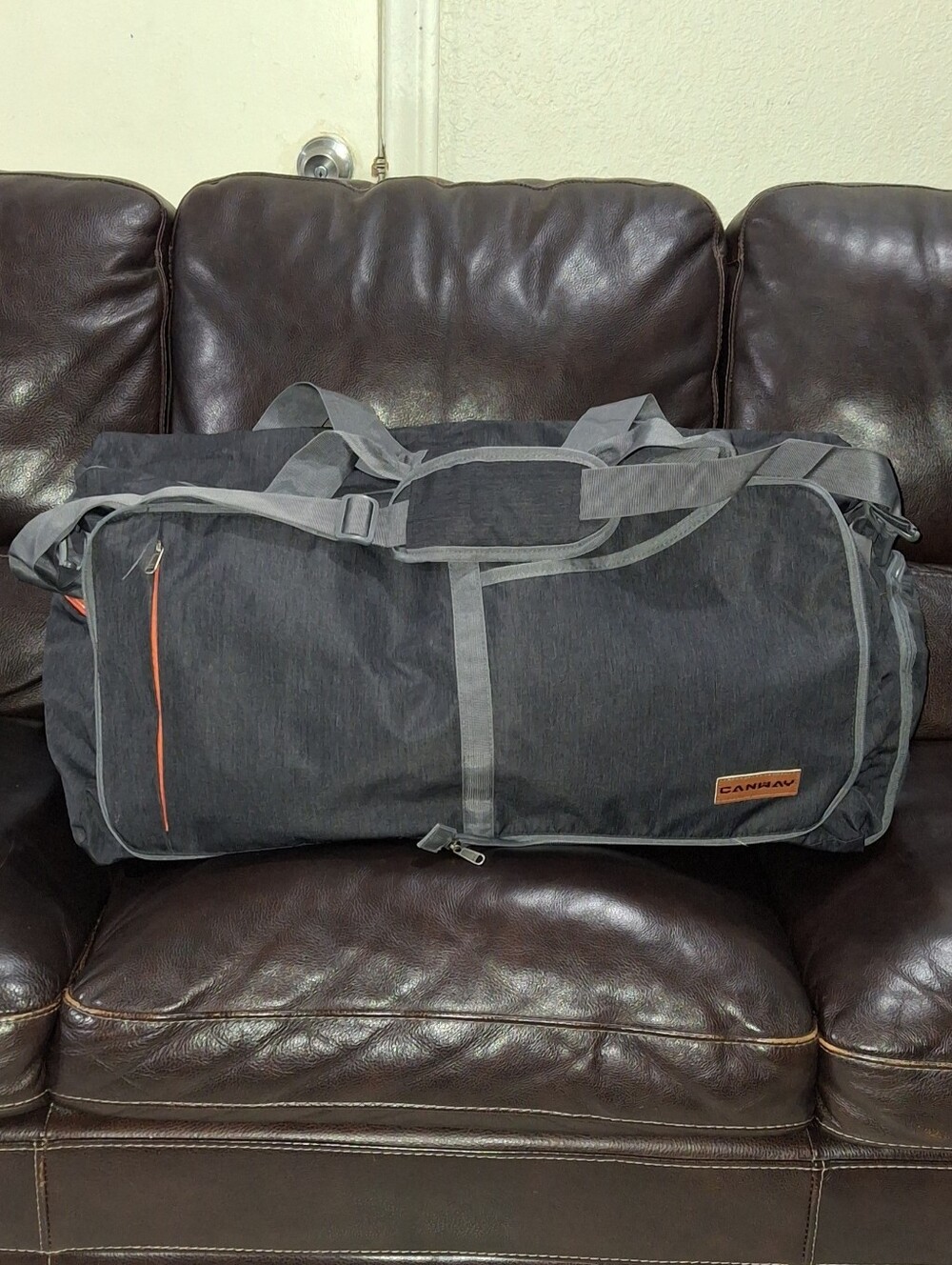 Foldable Canway Duffle Bag - Grey